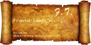 Franta Tamás névjegykártya
